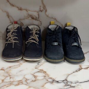 Bartek Kids Navy Leather Boots with Laces eu 25 size us 8